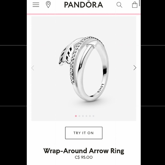 Wrap- Around Arrow Pandora Ring Size 5 - Picture 3 of 3